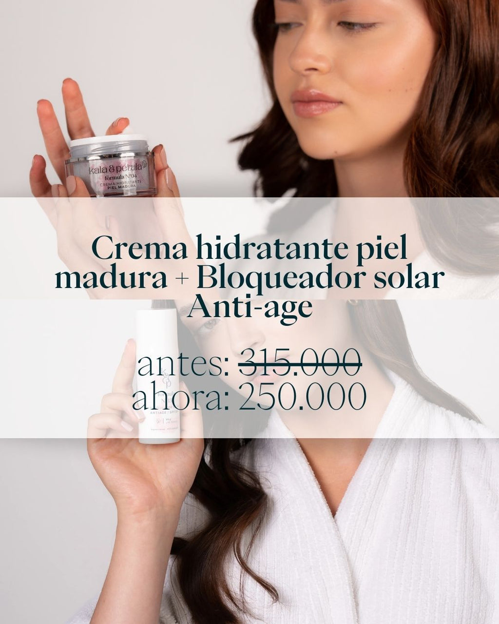 Kit Crema hidratante ⁠Piel Madura + Bloqueador Solar Anti Age